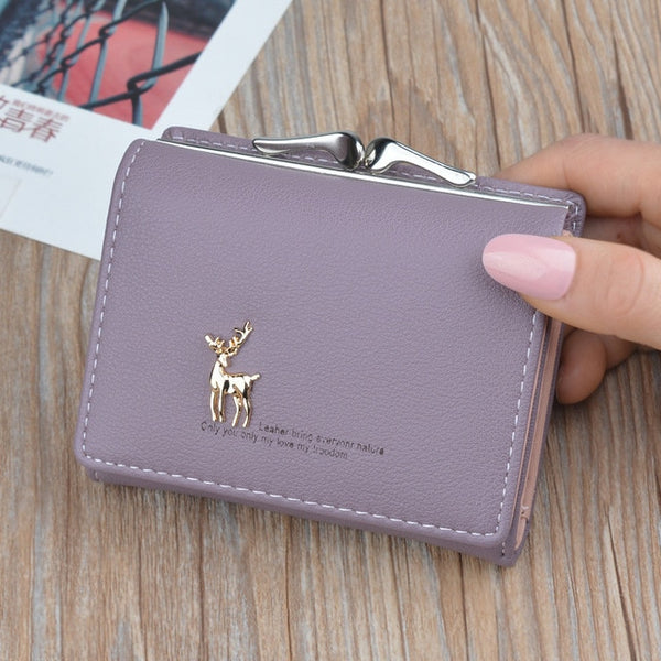 2019 Cartoon Leather Women Purse Pocket Ladies Clutch Wallet Women Short Card Holder Cute Girls Deer Wallet Cartera Mujer W061