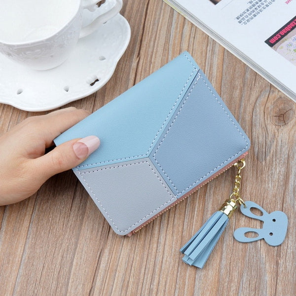 Leather Wallet Women Luxury Long Clutch Ladies Purse Card Holder Tassel Women Wallets  Zipper Coin Phone Money Pocket Bag W052