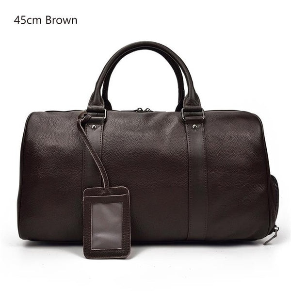 Men Travel Bag Soft Genuine Leather Big Travel Duffel Overnight Large Capacity Black Carry On Luggage Weekend Bags male Handbag