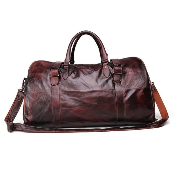 JOGUJOS Men's Handbag Travel Bag Genuine Leather Men Duffel Bag Luggage Shoulder Bag Large Capacity Duffle Bag Weekend Tote Men