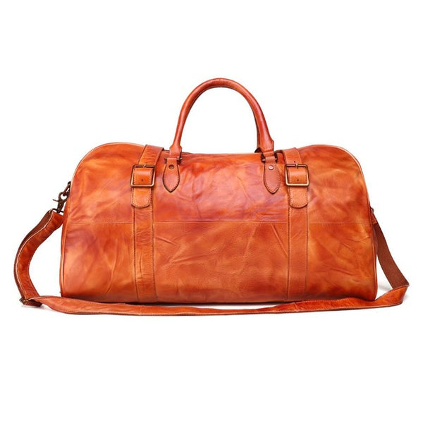 JOGUJOS Men's Handbag Travel Bag Genuine Leather Men Duffel Bag Luggage Shoulder Bag Large Capacity Duffle Bag Weekend Tote Men