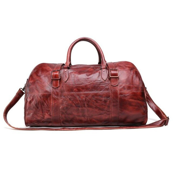 JOGUJOS Men's Handbag Travel Bag Genuine Leather Men Duffel Bag Luggage Shoulder Bag Large Capacity Duffle Bag Weekend Tote Men