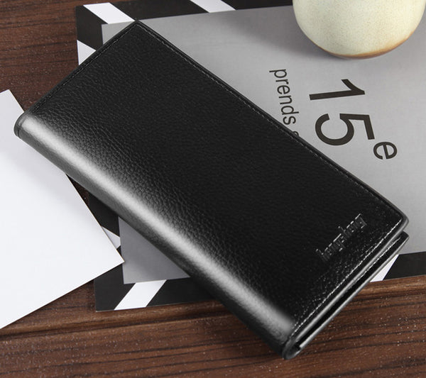 Men's long business wallet cross section leather breast pocket card suit suit wallet long wallet checkbook wallet