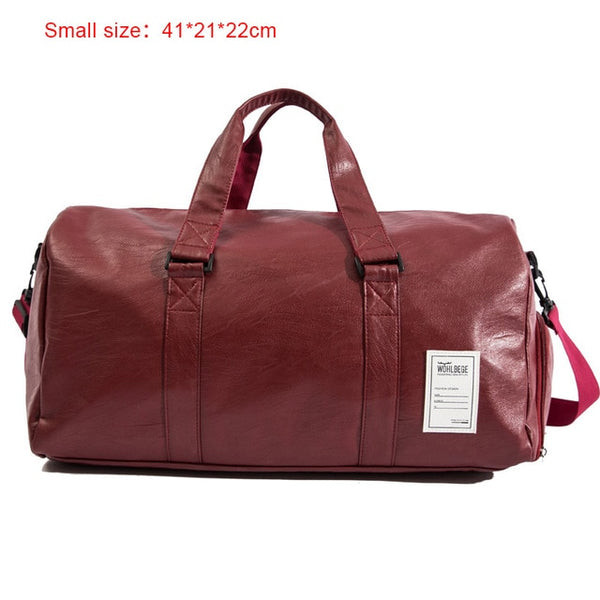 2019 New Men Weekend Outdoor Travel Bag Leather Waterproof Women Duffel Bag Large Capacity Couple Models Fitness Handbag