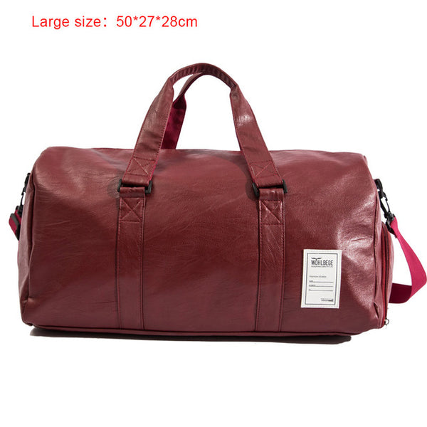 2019 New Men Weekend Outdoor Travel Bag Leather Waterproof Women Duffel Bag Large Capacity Couple Models Fitness Handbag