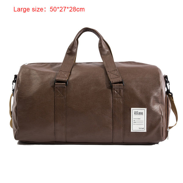 2019 New Men Weekend Outdoor Travel Bag Leather Waterproof Women Duffel Bag Large Capacity Couple Models Fitness Handbag