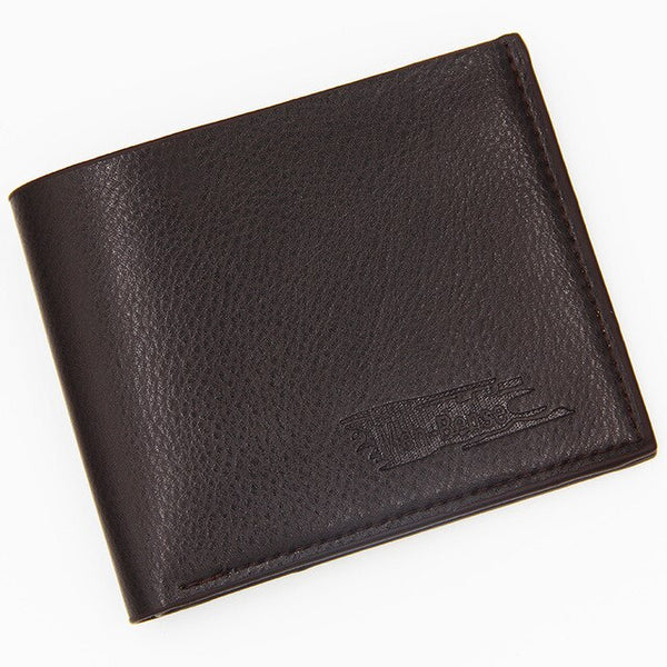 New Men's Wallet Short  Leather Solid Luxury Wallet Thin Lychee Pattern Purses Credit Card Holder Business Male Purse