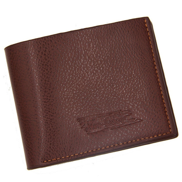 New Men's Wallet Short  Leather Solid Luxury Wallet Thin Lychee Pattern Purses Credit Card Holder Business Male Purse