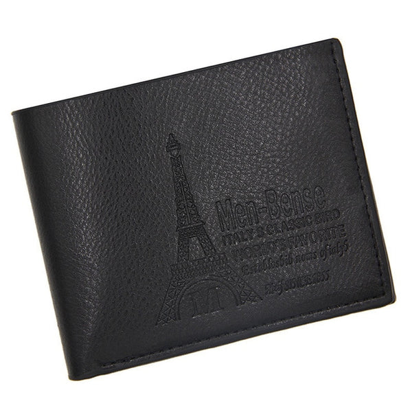 New Men's Wallet Short  Leather Solid Luxury Wallet Thin Lychee Pattern Purses Credit Card Holder Business Male Purse