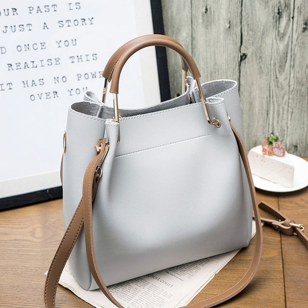 Bucket bag handbag fashion simple large capacity  commuter bagBig bag casual shoulder bagOblique cross female pack Brand Designe