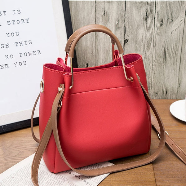Bucket bag handbag fashion simple large capacity  commuter bagBig bag casual shoulder bagOblique cross female pack Brand Designe