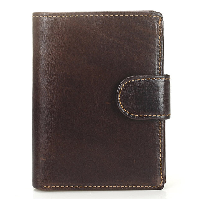 MISFITS Vintage Men Wallet Genuine Leather Short Wallets Male Multifunctional Cowhide Male Purse Coin Pocket Photo Card Holder