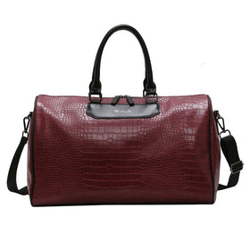 Women Travel Bag Alligator PU Leather Male Training Handbags Lady Travel Weekend Luggage Large Capacity Sac De Sport bag B109