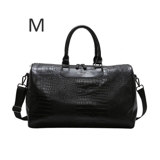 Women Travel Bag Alligator PU Leather Male Training Handbags Lady Travel Weekend Luggage Large Capacity Sac De Sport bag B109