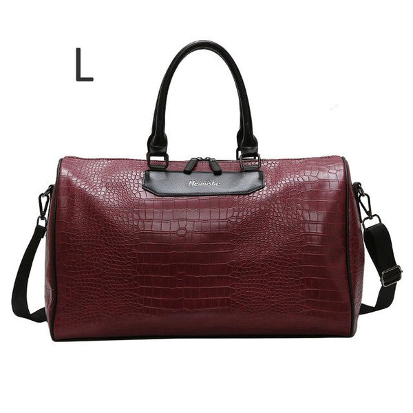 Women Travel Bag Alligator PU Leather Male Training Handbags Lady Travel Weekend Luggage Large Capacity Sac De Sport bag B109