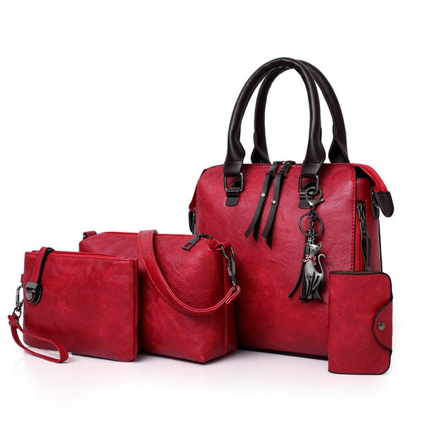 ETONTECK New 4pcs/Set Women Composite Bags High Quality Ladies Handbags Female PU Leather Shoulder Messenger Bags Tote Bag Bolsa