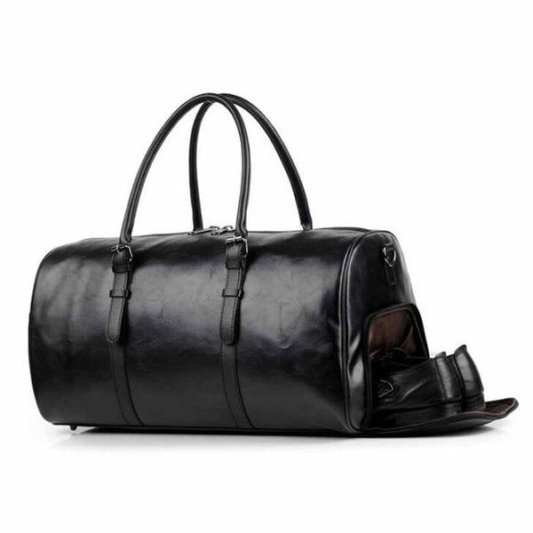 AEQUEEN Men Women PU Leather Travel Hand Bag Outdoor Gym Duffel Bag Weekender Overnight Luggage Handbag Waterproof Large Totes