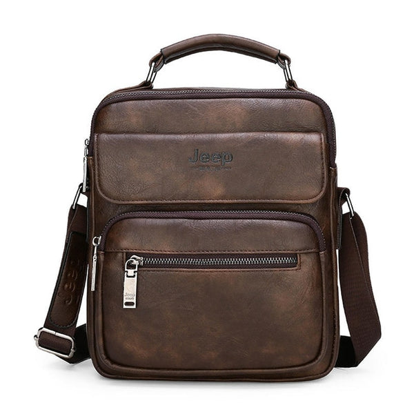 JEEP BULUO Big Size Men's Handbags Famous Brand Man Leather Crossbody Shoulder Messenger Bag For 9.7 inch iPad Casual Business